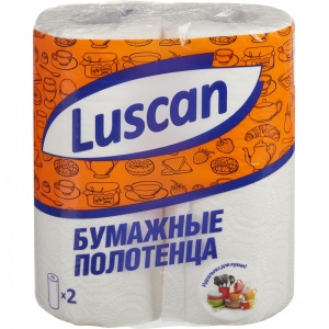 Полотенца бумажные 2-слойные Luscan, рулонные, 2 рул/уп, 384 уп.